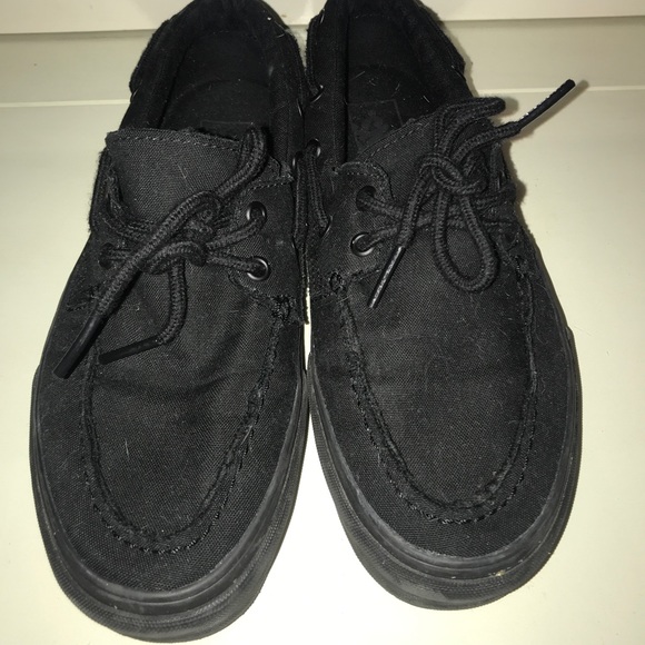 vans top sider shoes black